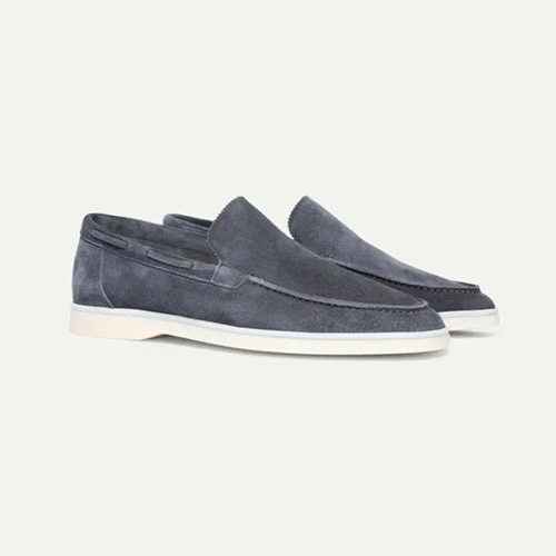 Frosted Suede Penny Loafers