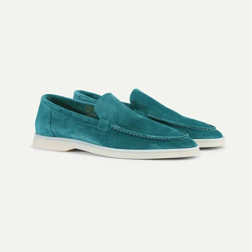 Frosted Suede Penny Loafers