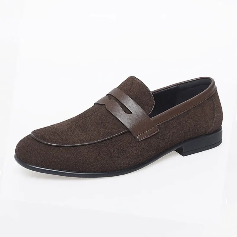 Breathable Black Suede Penny Loafers