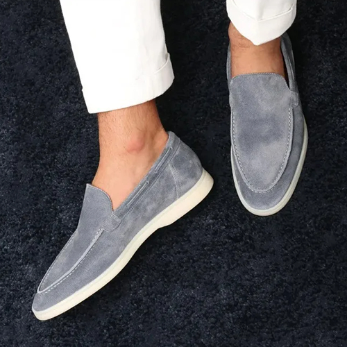 Frosted Suede Penny Loafers