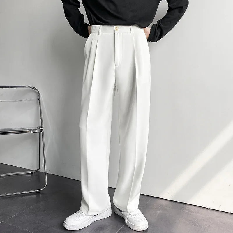 Korean Style White Street Trousers